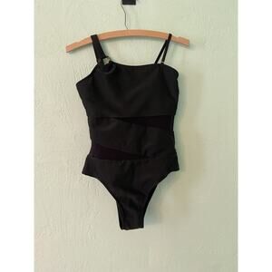 HEYTALALA One Piece Black Control Top Swimsuit Women Med, Adjustable Straps